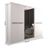 Guarda-Roupa Linhares com 6 Portas e 4 Gavetas com Acabamento Em Vidro Panan Móveis - Branco - 5