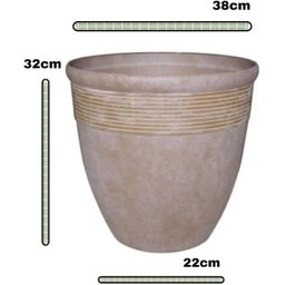 Vaso para Planta Grande Decoração Sala Varanda Jardim (liso/bege) - 2