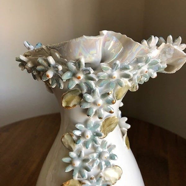 Vaso Exclusivo De Porcelana Bodas D Ouro 50 Anos D Casamento - 6