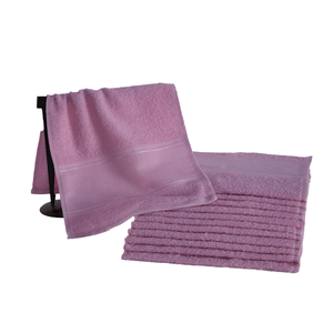 Kit 12 Toalhas de Lavabo Mão Linha Social 100% Algodao:Rosa Baby