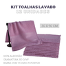 Kit 12 Toalhas de Lavabo Mão Linha Social 100% Algodao:Rosa Baby - 2