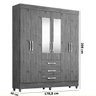 Guarda-Roupa Casal 6 Portas com Espelho Beatriz Acp - Mel/Off-White - 4