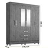 Guarda-Roupa Casal 6 Portas com Espelho Beatriz Acp - Café/Off-White - 4