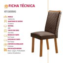 Ver imagem 4 de Conjunto 6 Cadeiras Lira Estrutura MDF Veludo Marrom Naturalle Moderna