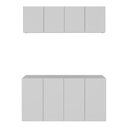 Ver imagem 5 de Conjunto Lavanderia Suspenso Multiuso Armário Aéreo e Balcão Mp5052 Branco Branco