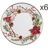 Conjunto Prato Raso 6 pçs Guirlanda Filete de Ouro - Alleanza - 1