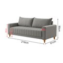 Ver imagem 4 de Sofá Roma Living 2,18m em Linho 2 Lugares Assento Canelado Pés Altos Sala Elegante Moderna - Cinza