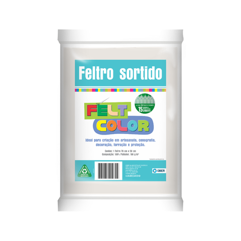 Feltro Feltcolor Liso Branco - 70cm X 50cm