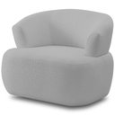 Ver imagem 1 de Poltrona Giratória Orgânica para Sala Living Florea M05 Bouclê Cinza - Lyam Decor
