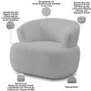 Ver imagem 3 de Poltrona Giratória Orgânica para Sala Living Florea M05 Bouclê Cinza - Lyam Decor