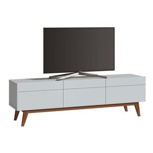Rack Classic 3 Gavetas 180cm Branco Acetinado - Imcal Móveis