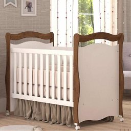 Berço Sonho com Regulagem de Altura Mini Cama Permóbili Móveis - Savana/Branco - 1