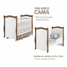Berço Sonho com Regulagem de Altura Mini Cama Permóbili Móveis - Savana/Branco - 6