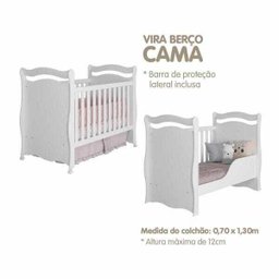 Berço Sonho com Regulagem de Altura Mini Cama Permóbili Móveis - Branco - 6