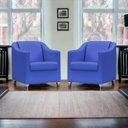 Ver imagem 2 de Kit 3 Poltronas Decorativa para Sala Manicure Recepção Mila Corino Azul Marinho Pés Plástico Cromado