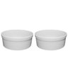Kit Comedouro e Bebedouro de Porcelana 300ml Branco Liso - 1
