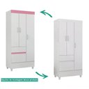 Ver imagem 6 de Guarda Roupa Solteiro 03 Portas Wind Branco Rosa
