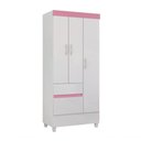 Ver imagem 5 de Guarda Roupa Solteiro 03 Portas Wind Branco Rosa