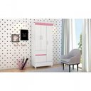 Ver imagem 2 de Guarda Roupa Solteiro 03 Portas Wind Branco Rosa