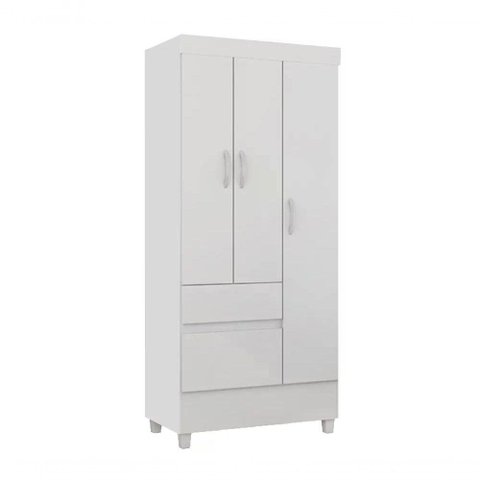 Guarda Roupa Solteiro 03 Portas Wind Branco Rosa