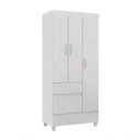 Ver imagem 1 de Guarda Roupa Solteiro 03 Portas Wind Branco Rosa