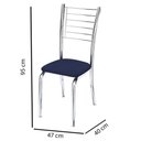 Ver imagem 2 de Conjunto 3 Cadeiras Ipanema Cromada Para Cozinha-corino Azul