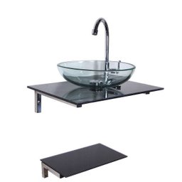 Kit Gabinete Banheiro Pequeno 45cm Preto M Com Cuba E Torneira - 2