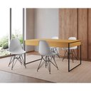 Ver imagem 1 de Mesa Jantar Industrial Retangular 137X90Cm Canela Com 4 Cadeiras Brancas Base Ferro Cor: Canela