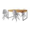 Ver imagem 6 de Mesa Jantar Industrial Retangular 137X90Cm Canela Com 4 Cadeiras Brancas Base Ferro Cor: Canela