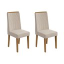 Ver imagem 1 de Cadeira Sala de Jantar Exclusive Kit 2 Un Rovere/amêndoa/linho Rinzai Bege - Lopas
