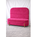 Ver imagem 1 de Kit Atenas Cabeceira de Cama Box Orgânica e Recamier Calçadeira Baú Queen 160 Cm Suede Rosa Pink Eli