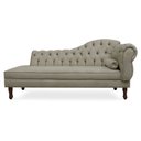 Ver imagem 1 de Recamier Divã Cancun 185cm com Capitonê - Esquerda Suede:bege