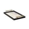 Bandeja Decorativa para Cantinho Café Servir Bebidas 31x52 Maraka Preto/marmorizado Dourado - 3