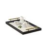 Bandeja Decorativa para Cantinho Café Servir Bebidas 31x52 Maraka Preto/marmorizado Dourado - 1