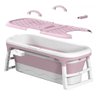Banheira Ofurô Dobrável Portátil Adulto 148 Cm Rosa 260 Litros com Suporte Vg+ - 4