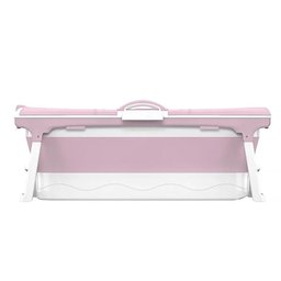 Banheira Ofurô Dobrável Portátil Adulto 148 Cm Rosa 260 Litros com Suporte Vg+ - 8