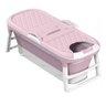 Banheira Ofurô Dobrável Portátil Adulto 148 Cm Rosa 260 Litros com Suporte Vg+ - 3