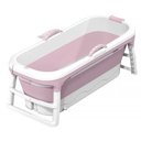 Ver imagem 5 de Banheira Ofurô Dobrável Portátil Adulto 148 Cm Rosa 260 Litros com Suporte Vg+