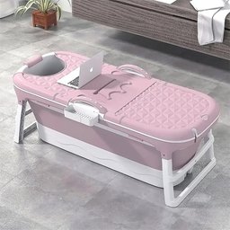 Banheira Ofurô Dobrável Portátil Adulto 148 Cm Rosa 260 Litros com Suporte Vg+ - 7