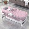 Banheira Ofurô Dobrável Portátil Adulto 148 Cm Rosa 260 Litros com Suporte Vg+ - 7