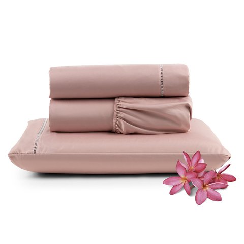 Jogo de Lençol Micropercal 400 Fios Solteiro 3 Peças Barato - Salmão Casa Show Enxovais