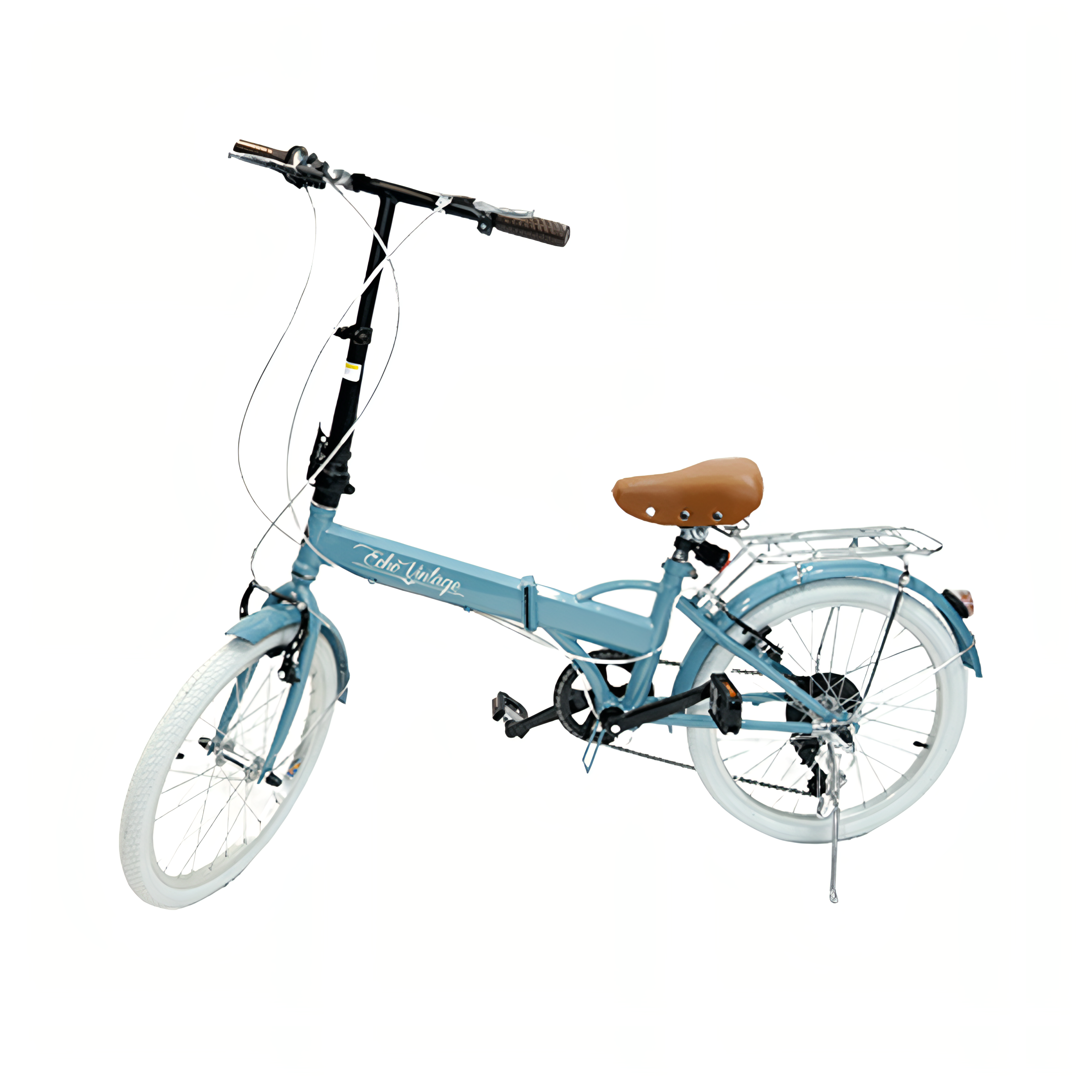 Bicicleta Dobrável Fenix Azul Light Kit Marcha Shimano 6 Velocidades Echo Vintage