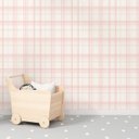 Ver imagem 1 de Papel de Parede Infantil Xadrez Tartan Rosa Claro