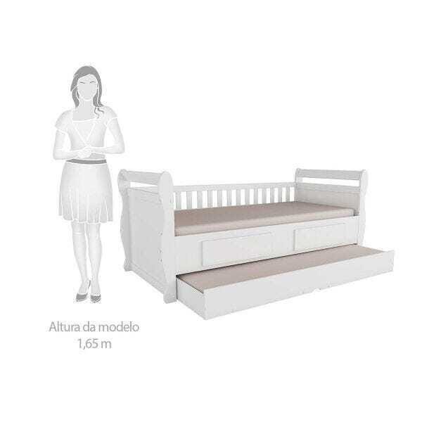 Bicama Infantil com 2 Gavetas Maria Móveis Peroba - Branco - 4