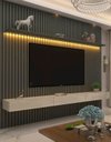Ver imagem 3 de Conjunto Home Suspenso com Painel Ripado TV até 75 Jendal Cor:Grafite