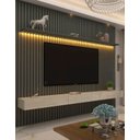 Ver imagem 2 de Conjunto Home Suspenso com Painel Ripado Tv até 75 Jendal Cor:grafite