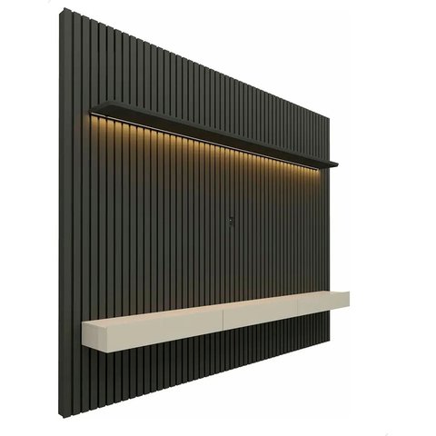 Conjunto Home Suspenso com Painel Ripado TV até 75 Jendal Cor:Grafite