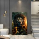Ver imagem 3 de Quadro Leão Girassol Br Artes Médio 84x54