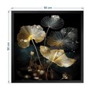 Ver imagem 7 de Kit 3 Quadros 50cm X 50cm Folhas Douradas Tropical Artes 