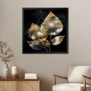 Ver imagem 3 de Kit 3 Quadros 50cm X 50cm Folhas Douradas Tropical Artes 